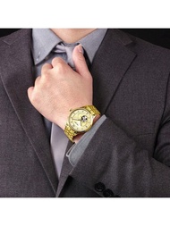 MEGIR Megir時尚豪華男士手錶,防水不銹鋼自動機械手錶,藍寶石鋼殼,商務休閒手表montre Homme