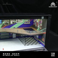 [訂購] 1∶64 場景 HKS風格貨櫃箱 展示盒 🈶燈 拼裝場景模型