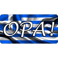 OPA Greece Wavy Flag Photo License Plate