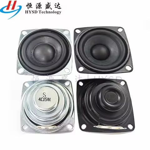 2Pcs Square 2 Inch Full Range Speaker Audio 4 Ohm 5W 52mm DIY Mini Bluetooth Speaker Bass Speaker Fo