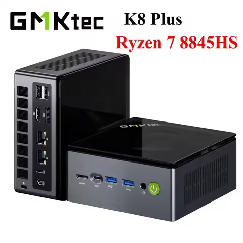GMKtec K8 Plus Ryzen 7 8845HS MINI PC Windows 11 Pro DDR5 5600Mhz PCIe4.0 Nvme SSD WIFI6 BT5.2 Mini 