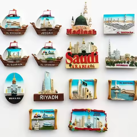 Middle East Saudi Arabia Fridge Magnet Bahrain Dammam Madinah Makkah Buraydah Tourism Decoration Res