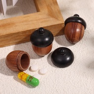 Medicine Pill Box - Weekly Medicine Pill Capsule Organizer - Keychain Pendants - Portable, Mini, Sealed - Outdoor First Aid Tool - Sandalwood Rescue Pill Case