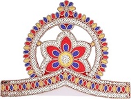 Aditri Creation Mukut Set God Goddess Made of Velvet Cloth Stone for Ganesha/Laddu Gopal/Devi Maa/Ra