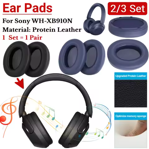 2/3 Set Replacement Ear Pads Cushion Cover Protein Leather Headset EarPads Headphones Ear Cushions f