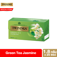 ทไวนิงส์ ชาเขียว จัสมิน กรีนที ชนิดซอง 1.8 กรัม แพ็ค 25 ซอง Twinings Jasmine Green Tea 1.8 g. Pack 25 Tea Bags