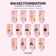 【Narselle Mall】Maaez Foundation Make It Glow 15gram - Penutup Medium hingga Penuh - Mengawal Minyak 