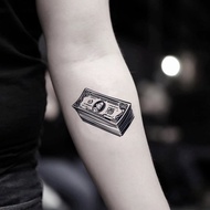 OhMyTat 一百美元鈔票 Hundred Dollar Bill 紋身貼紙 (2 張)