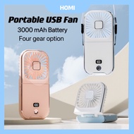 Kipas Portable Power Bank USB Mini Fan Upgrade Version Digital Display Neck Fan Destop fan Kipas Min