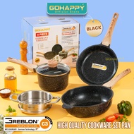 SWISS GRANITE PAN 5 PCS - PANCI SET GOHAPPY COOKWARE SET