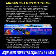 (FREE 8 Items) 2.5-4ft TANK USE AQUA SAN AS-4000 AQUARIUM TOP FILTER WITH POWER HEAD MADE FROM 100% 