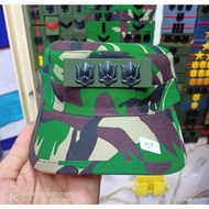 Topi Pet Komando PDL TNI Bahan Velbet + Pangkat Logam 