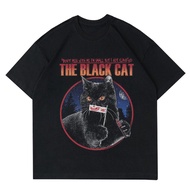 BLACK CAT T-SHIRT | VINTAGE CAT T-SHIRT | STREET WEAR CAT PICTURE T-SHIRT