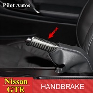For Nissan GTR Car Handbrake Grips Cover Genuine Carbon Fiber Interior Accessories