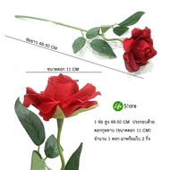 NEW ดอกกุหลาบประดิษฐ์จากผ้าไหม สีโทนหวานและสดใส ดอกบาน 11cm รุ่น Rose-11(พร้อมส่งในไทย)