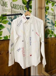 Polo Ralph Lauren 稀有款 刺繡白色襯衫 女生 M號 全新閒置品