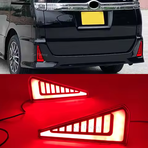 Dancing Brake light For Toyota NOAH VOXY 80 Series Car LED Rear Fog Lamp Bumper Light Auto Brake+Day