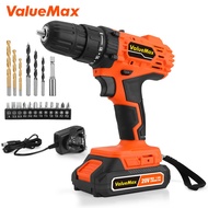 ValueMax 20Pcs 20V Electric Cordless Drill High Power Hand Impact Drill Multifunctional Cordless Screwdriver Power Tool Set