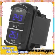 【D&F】Dual Voltmeter Voltage Battery Monitor LED Display Indicator 12V-24V Car Boat 1014 Blue