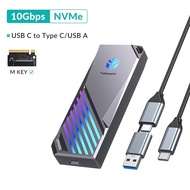 Yottamaster 8TB M.2เคส SSD 10Gbps NVMe PCIE 5Gbps SATA NGFF กล่องใส่ฮาร์ดดิสก์ Type C โปรโตคอลคู่เคส