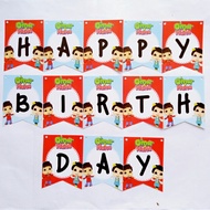 Garland flag bunting flag banner flag birthday theme Omar & Hana