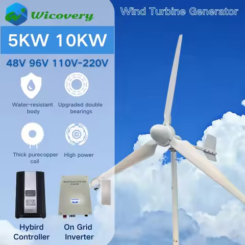 5KW 10KW Large Wind Turbine Yacht Farm Family Farm 220V 110V Grid Connected System 10KW 5KW Wind pow