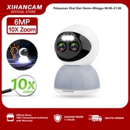 XIHANCAM Zoom 10x CCTV Lampu 6MP IP Kamera Dual Lens 360 PTZ CCTV Wifi Indoor Jarak Jauh Lewat HP