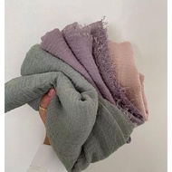 PROMOSI ！ Ready Stock Shawl Arabic Fringe Crinkle Cotton/Shawl Arab B