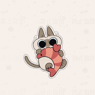 เข็มกลัดการ์ตูนลูกแมวสยาม Adzuki ถั่วดินเหนียวอะคริลิคน่ารักแมวตลกกระเป๋าการตกแต่งเสื้อผ้า Pin
