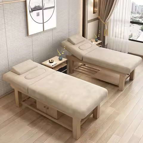 Modern Wholesale Beauty Table Luxury Salon Furniture Body Skin Care Facial Lash Beauty Spa Wooden Ma