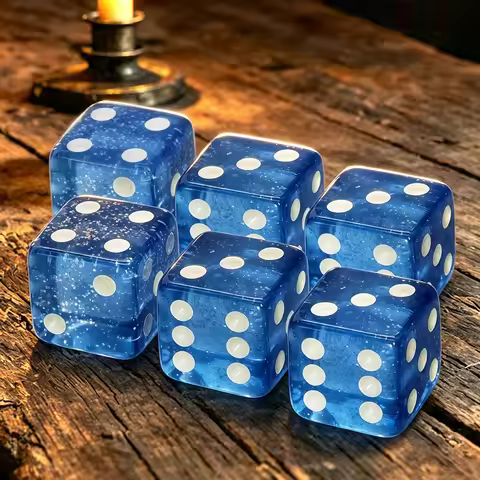 6Pcs Bright Flash D6 Dice Set for Board Games Tabletop RPG Role Playing Family Game Night Collectors