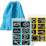 Metal Coil Puzzle Set, Intellectual Challenge IQ Test Puzzle Iron Chain Unlock Interlock Game, Iron 