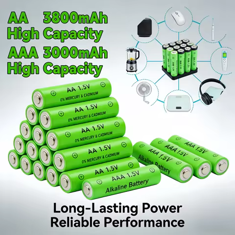 1.5V AA AAA 3800mAh 3000mAh Batteries 4-20Pcs 2A 3A Rechargeable Alkaline Battery for Mouse Remote C