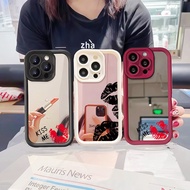 Sexy Girl Red Lips Mirror Case For VIVO V60 V50 V40 Lite Y400 V23E V27 V29 V30 V30E V23E X200 FE V25