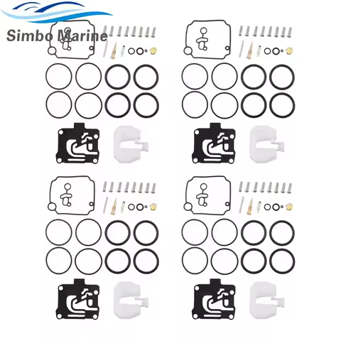 4 Sets 62Y-W0093-11 Carburetor Repair Kit for Yamaha 4-Stroke 50 HP F50 T50 Boat Outboard Engine Rep