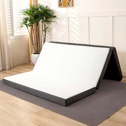 Hcore 3/4 Inch Tri-Fold Mattress With Washable Cover, Storage Pockets And Non-Slip Bottom For Yoga,
