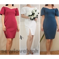 MELAI Offshoulder Ninang Dress Neoprene Formal Dress Fit up to Large