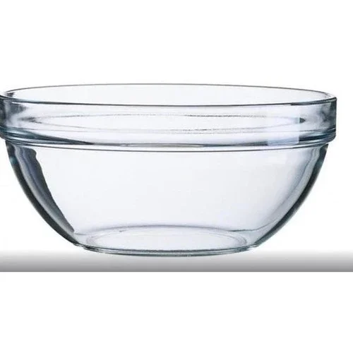 Mangkok Beling Kaca Bening Korea Jumbo Besar Lebar 17CM Mangkok Saji Sayur Kuah Salad Kimchi Bibimba