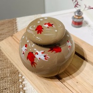 手工繪製 豐慶有餘 年年有魚茶倉 陶罐 茶葉罐 儲存罐 陶瓷密封