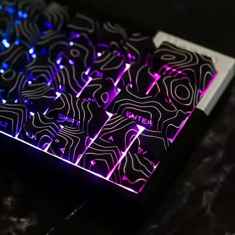 Contour 4.0 Side Engraved Keycap PBT Translucent 97 Key Gaming Mechanical Keyboard Key Cap White For