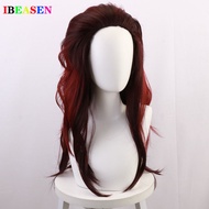 Demon Slayer Kitchen Gate Tanjiro Turn Sex Brown Gradient Flip Long Hair Anime Wig COS