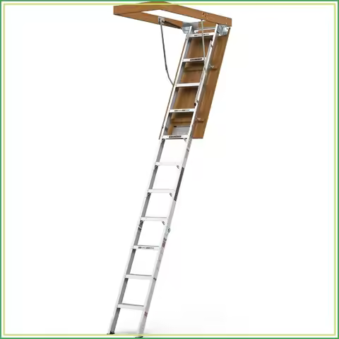 Aluminum Attic Ladder Pull Down System for 7'8"-10'3" Ceiling, 22.5"x54", 380 lbs