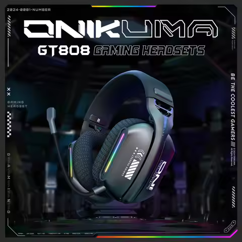 Onikuma Gt808 Three Mode with Mic E-Sports Wireless Gaming Headset Rgb Lighting Supports Bluetooth 5