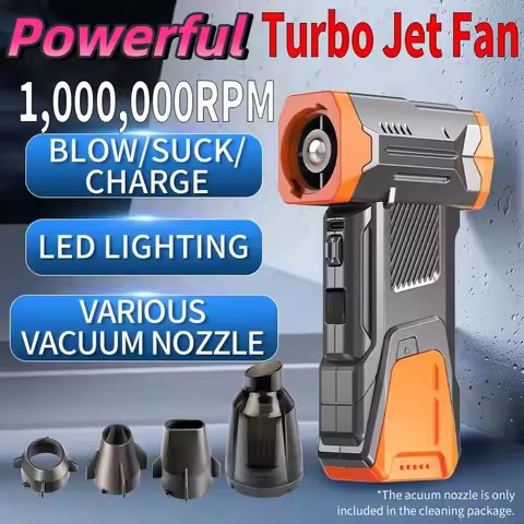 Super X6Pro Turbo Jet Fan 1000000RPM Brushless 8000mah Powerful Snow Blower High-speed Dust Fan Mini