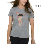 ELLE Boutique เสื้อยืดสตรีคอกลม แขนสั้น สกรีนลาย ELLE LIMITED EDITIONS W3K563