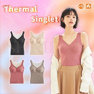 ShriLan Thermal Singlet with Built-in Bra Premium Elegant Casual Top with Mulberry Silk and Wool