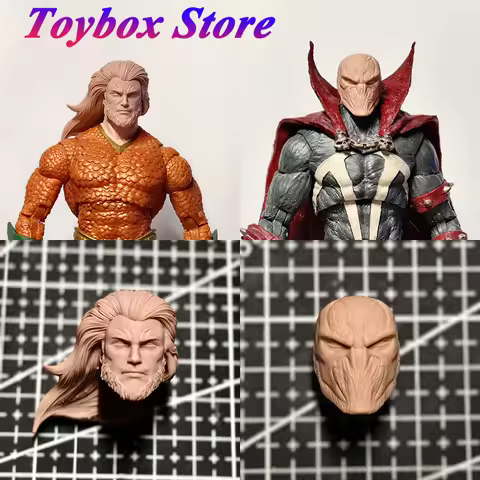 1/12 Comic Aquaman Man Soldier Unpainted Head Sculpt Spawn Super Hero White Model Toys For 6inch Mez