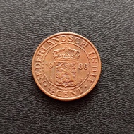 Koin Nederlandsch Indie 1/2 Cent 1936 Uang Kuno Tembaga Belanda TP5rg