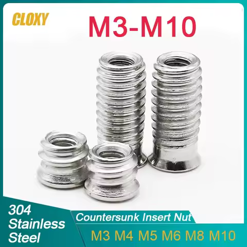 M3 M4 M5 M6 M8 M10 Hex Socket Drive Insert Nuts Threaded For Wood Furniture 304 Stiainless Steel (A2