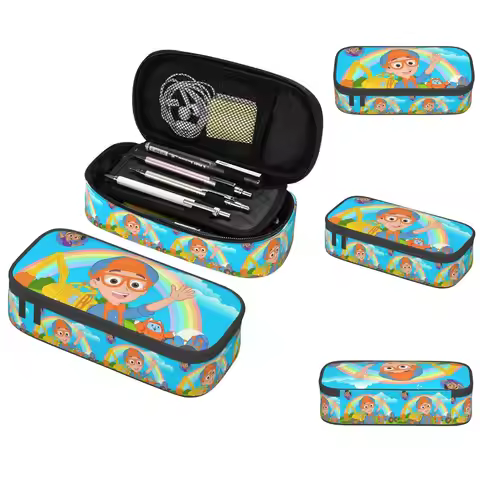 Meekah And Blippi Pencil Case for Boy Girl School Pen Box Pencil Bag Stationery Supplies Pen Holder 